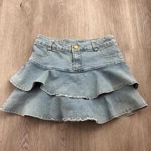 Y2k denim mini shirt